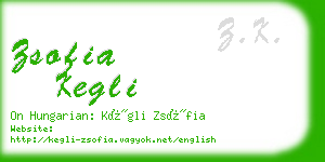 zsofia kegli business card